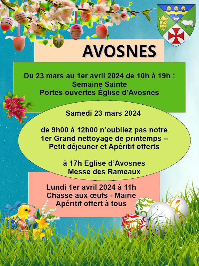 Activités printemps 2024 - Pâques - Nettoyage de printemps