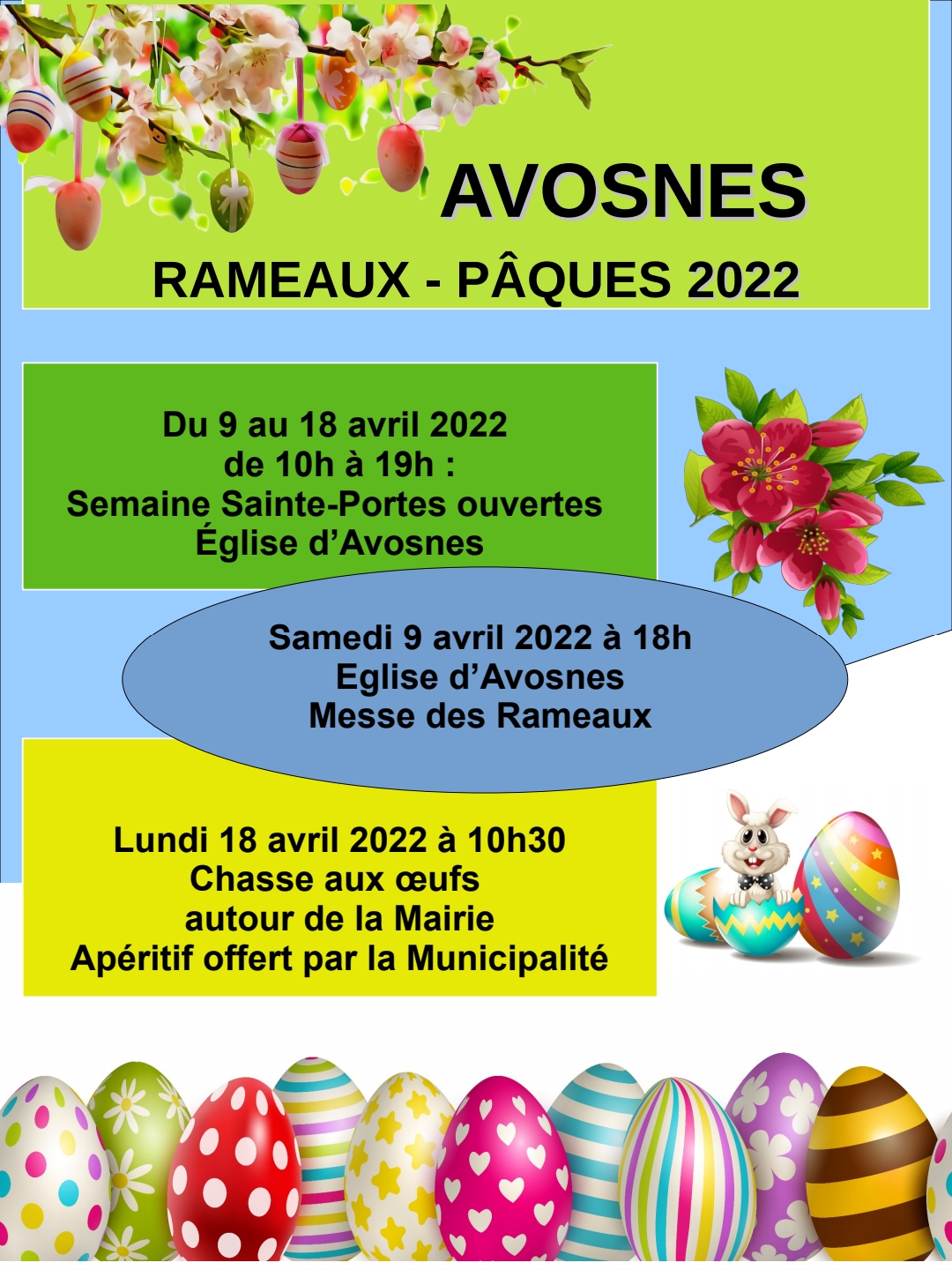 Chasse aux oeufs et messe des rameaux