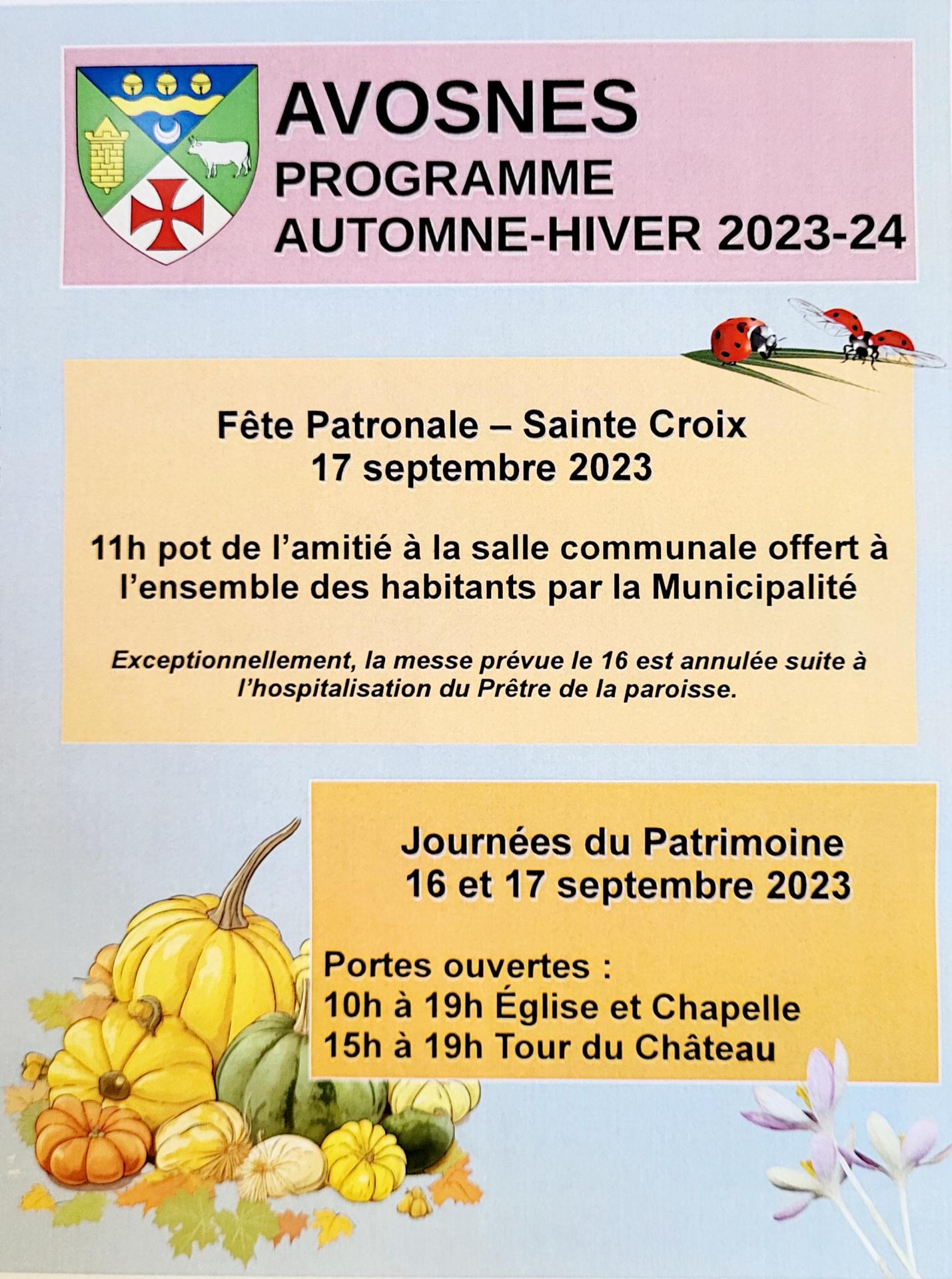 Programme Automne Hiver 2023-2024
